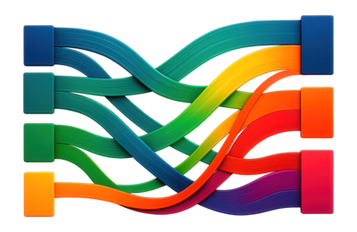 Sankey spending flow — money in, money out